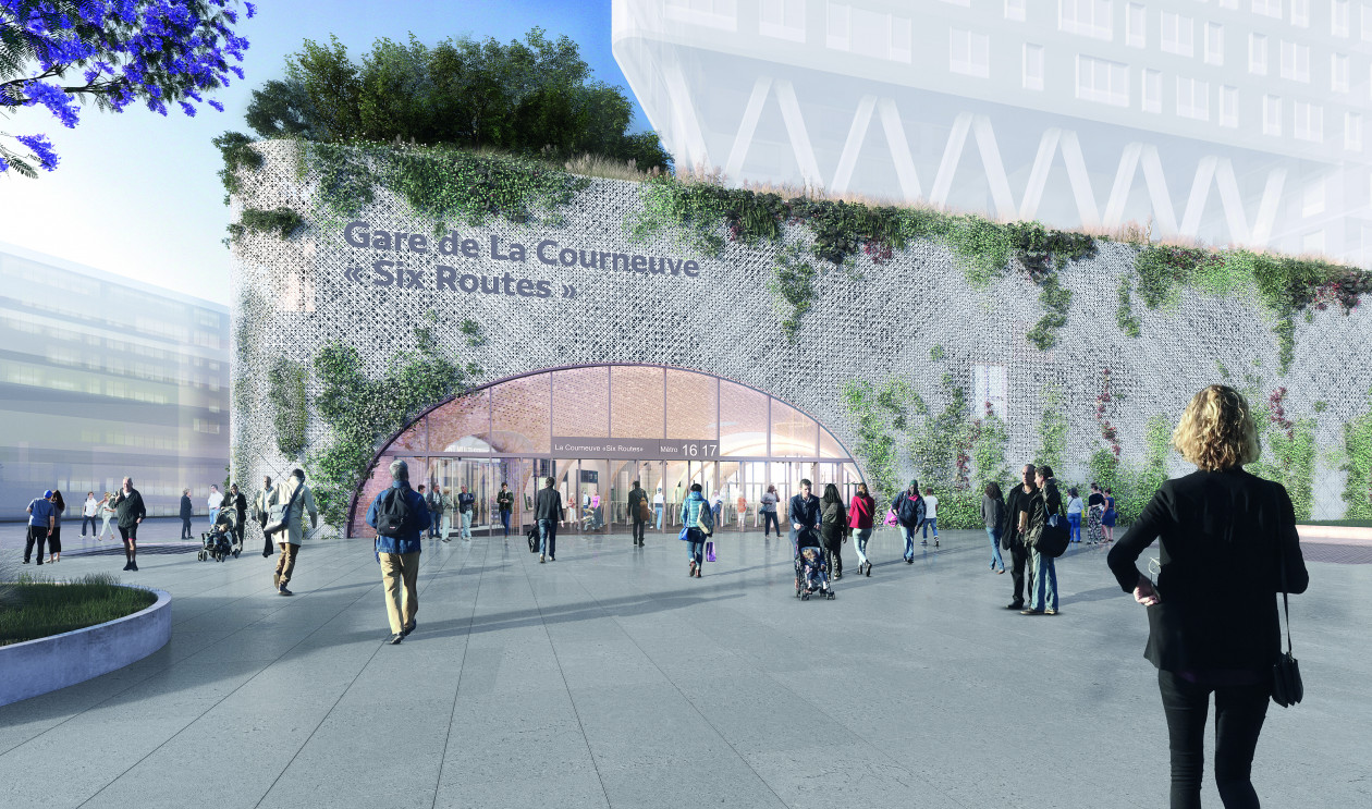 Perspective de la future gare La Courneuve – Six Routes