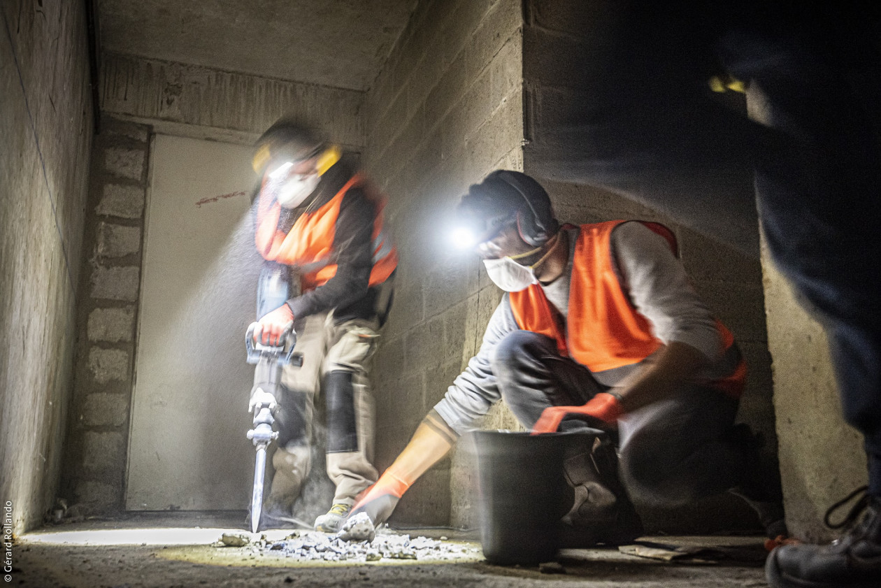 Prélèvement de béton aux Agnettes