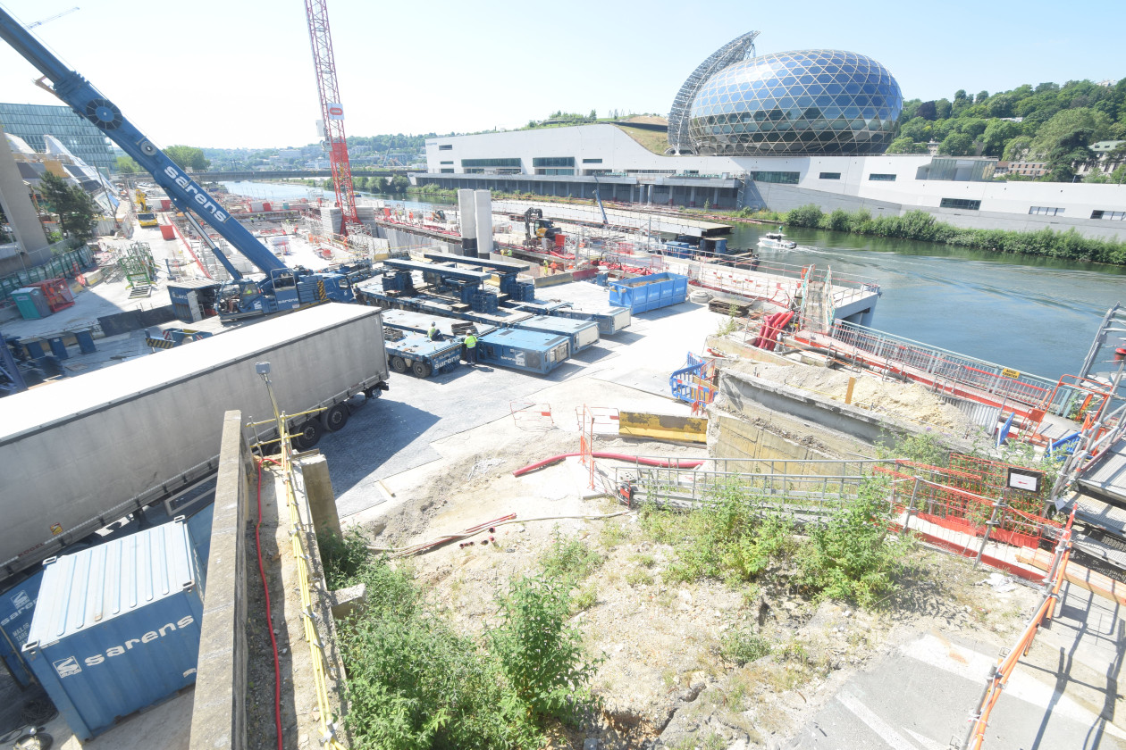 Vue du chantier de la future gare Pont de Sèvres du Grand Paris Express