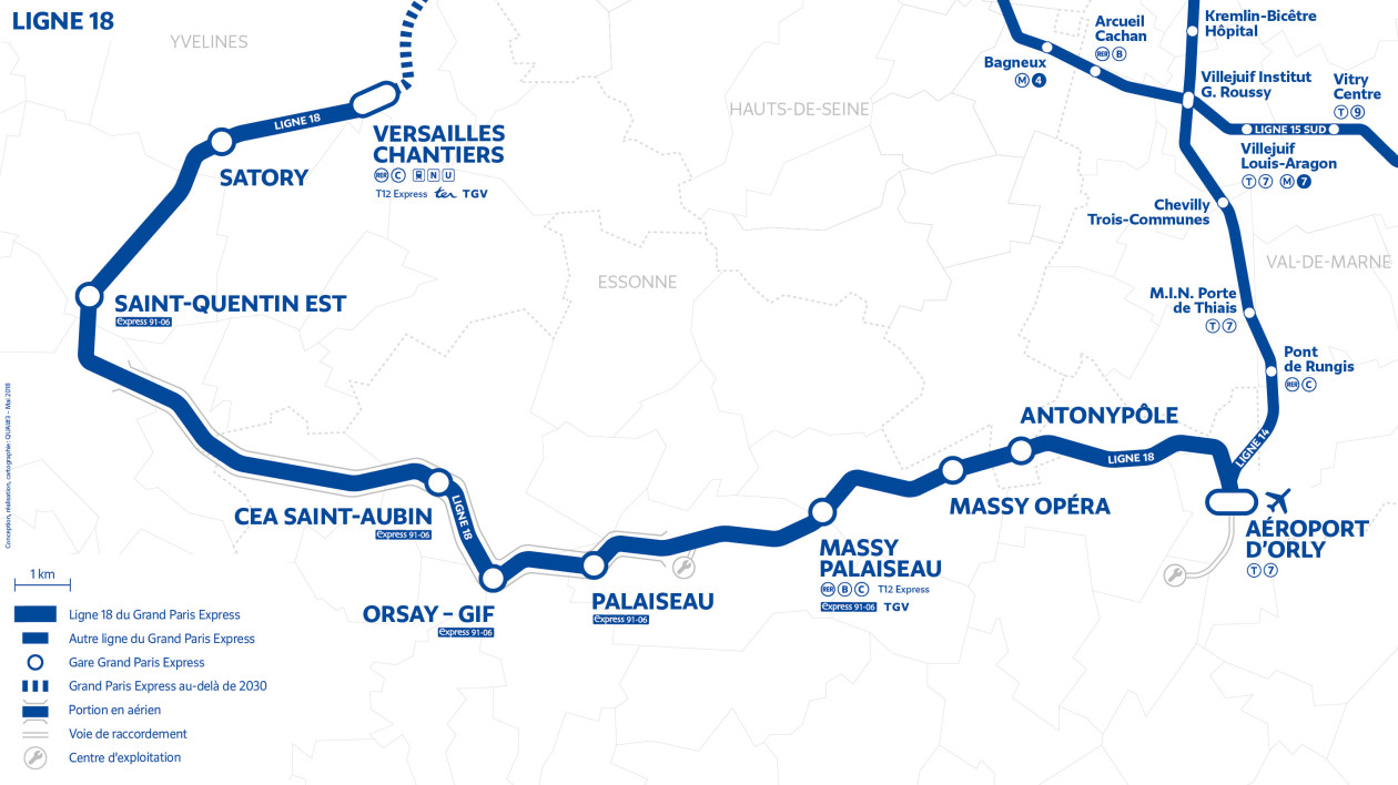 Carte de la ligne 18