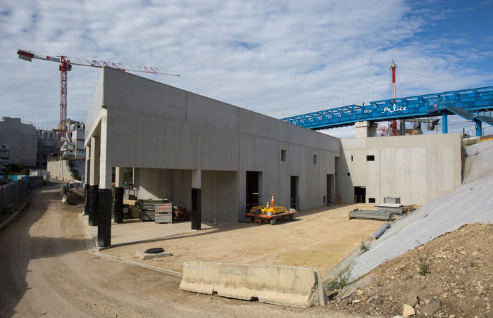 Vue sur la cours des futurs locaux techniques à Clamart située au boulevard des Frères Vigouroux.