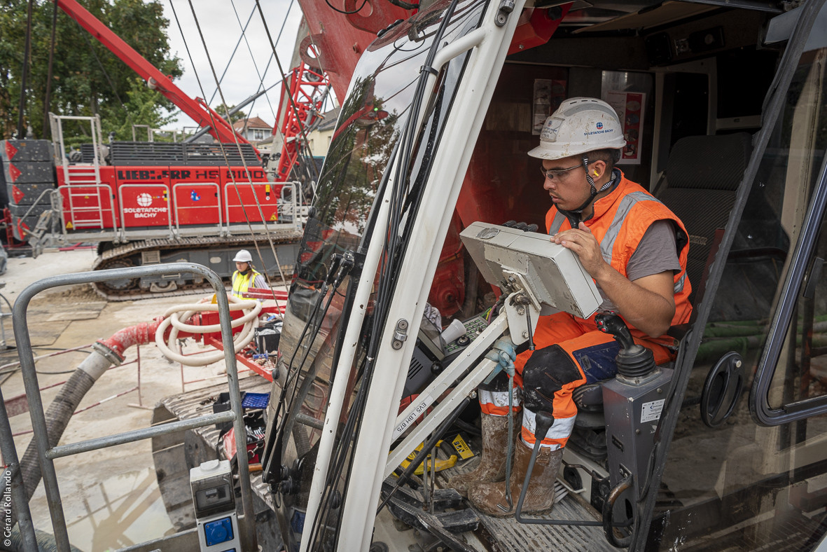 Des travaux conduits sur le chantier de l'ouvrage du Génie de la ligne 15 Sud situé à Vitry-sur-Seine