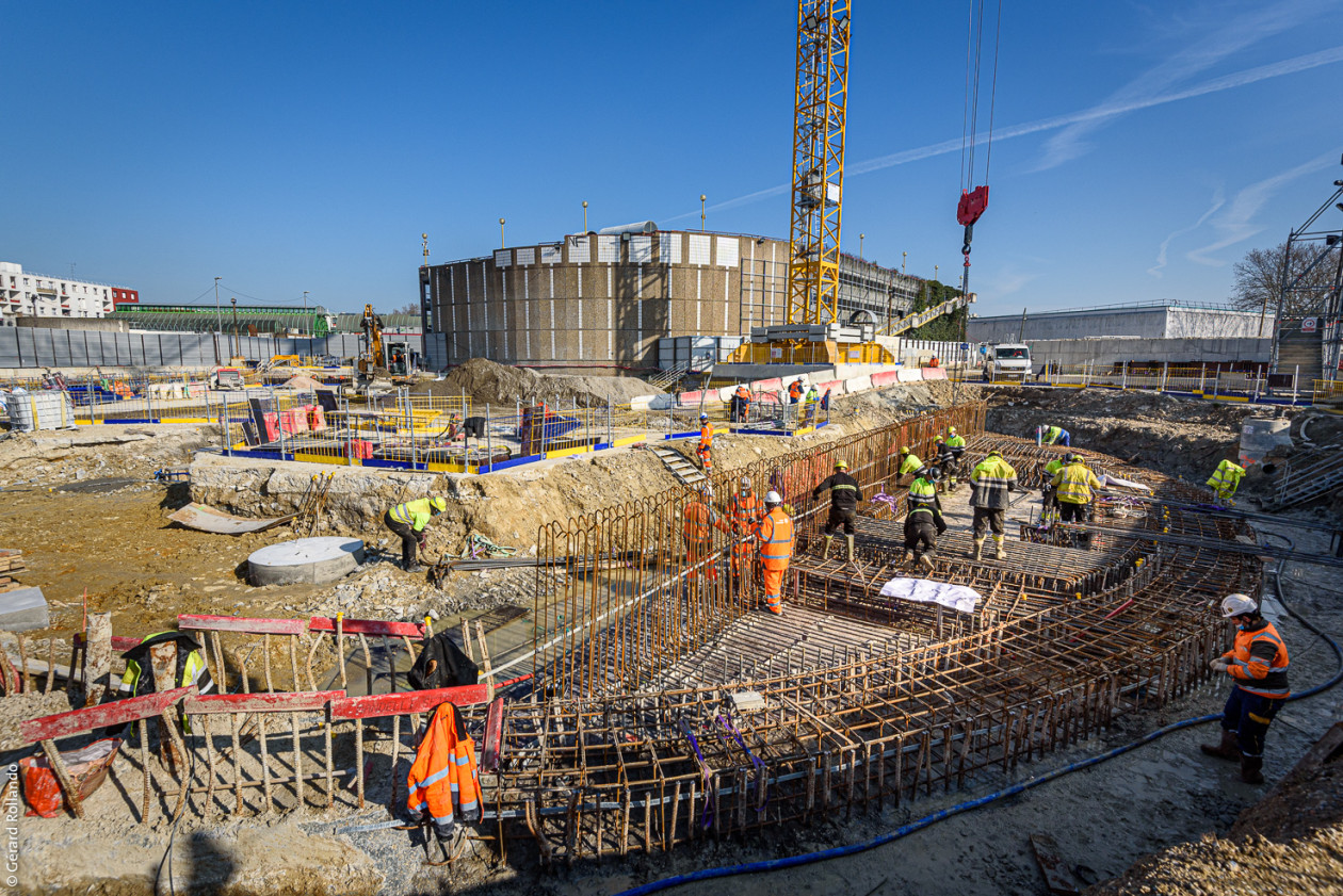 Vue du chantier de la gare Sevran Beaudottes sur la ligne 16 du Grand Paris Express