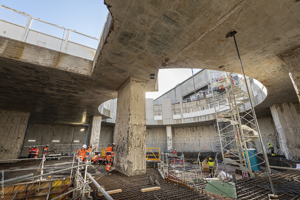 Construction des niveaux intérieurs de la gare Saint-Maur - Créteil