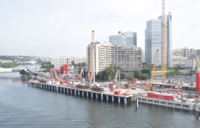 Les murs souterrains de la future gare Pont de Sèvres à Boulogne-Billancourt