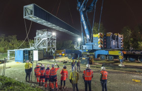 Installation de la bande convoyeuse en 2018 