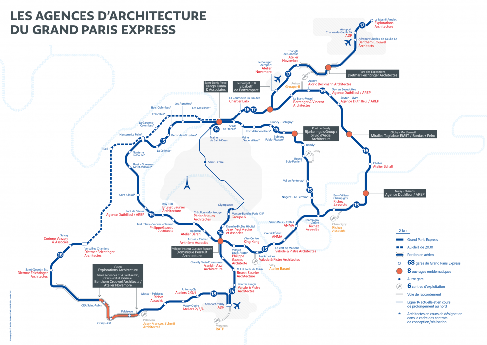 Les agences d'architecture du Grand Paris Express. 