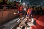 Dernière soudure de rails de la ligne 15 Sud du Grand Paris Express