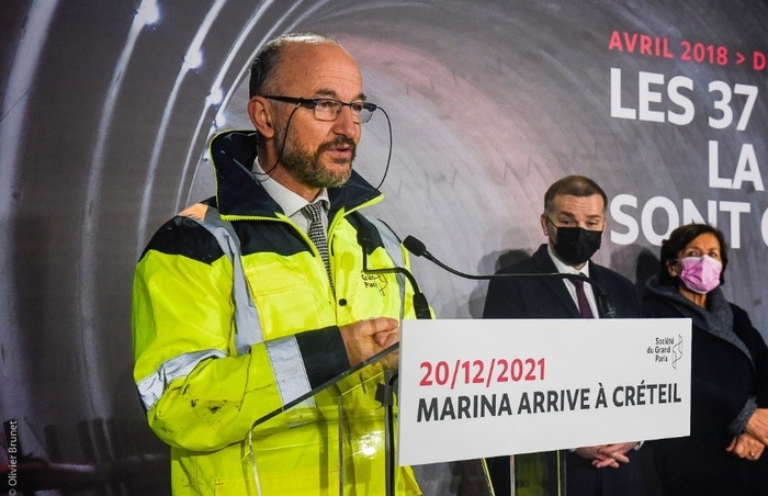 Jean-François Monteils, président du directoire de la Société du Grand Paris, a félicité l’ensemble des équipes mobilisées pour le creusement de la ligne 15 Sud.