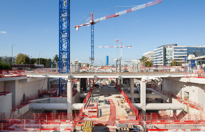 Travaux en cours sur le chantier de Noisy - Champs.