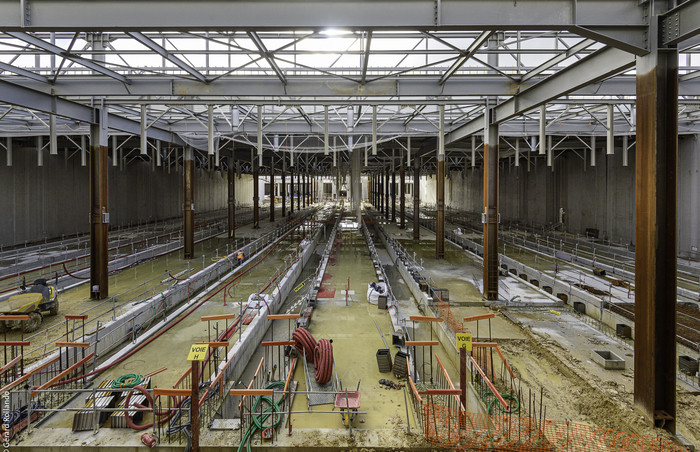 Réalisation des quais du hall de maintenance 