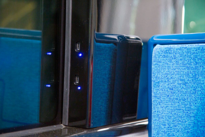 USB ports are available for riders.
