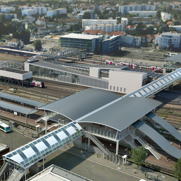 Perspective de la future gare Massy – Palaiseau